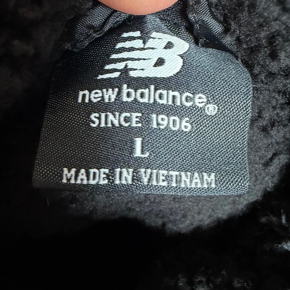 New Balance Mens Black Sherpa Fleece Half Zip Pullover‎ Hybrid Jacket Large